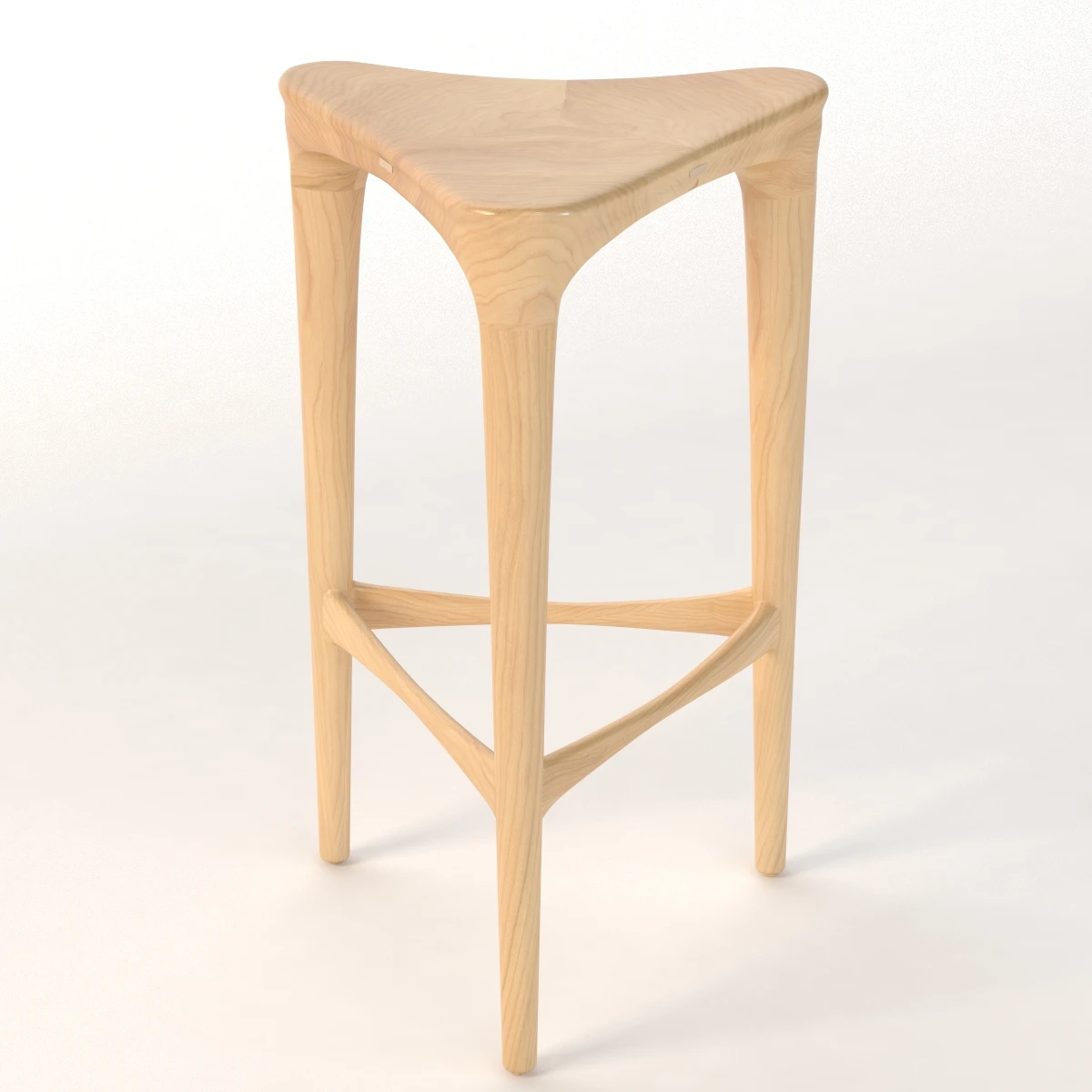 2 By 3 Wood Stools Geiger 3D Model_01