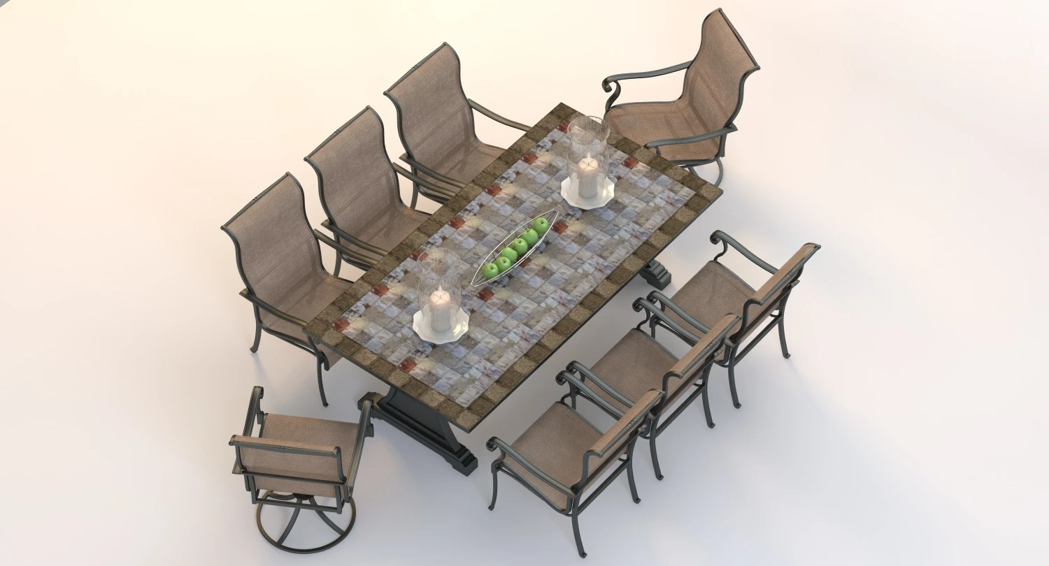 Agio Patio Outdoor Dining Set 3D Model_05