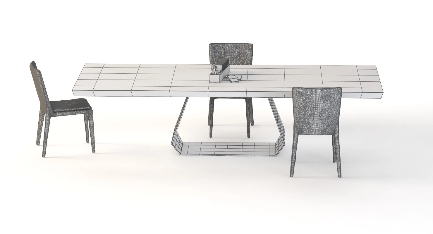 Amond Table And Chair By Bonaldo 3D Model_011