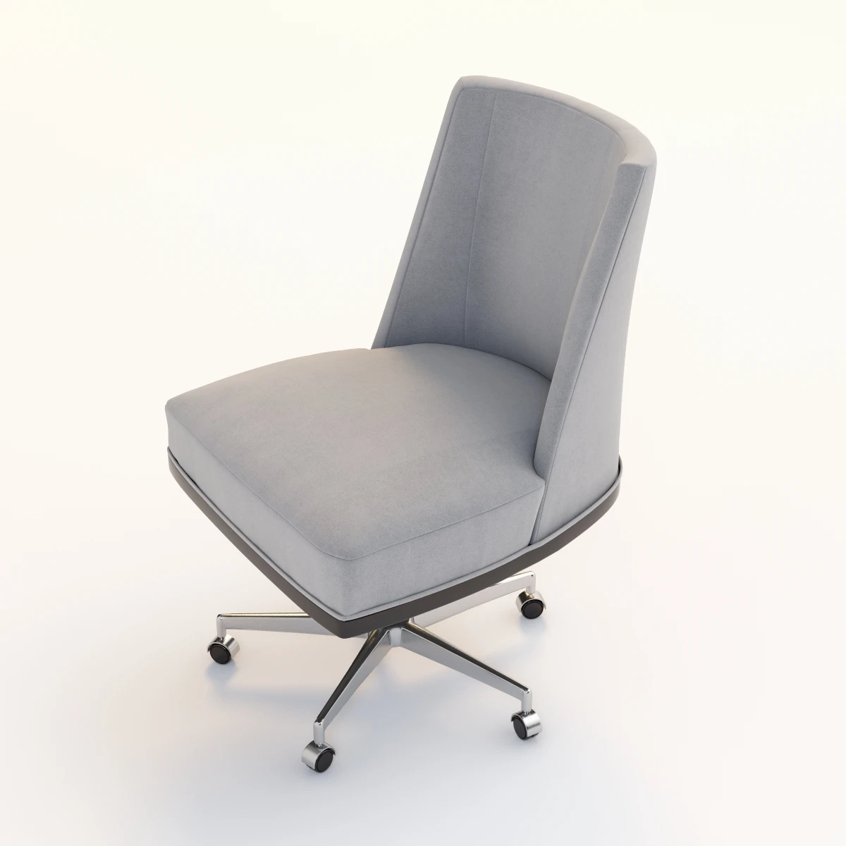 Armless Office Modern Chair 3D Model_06