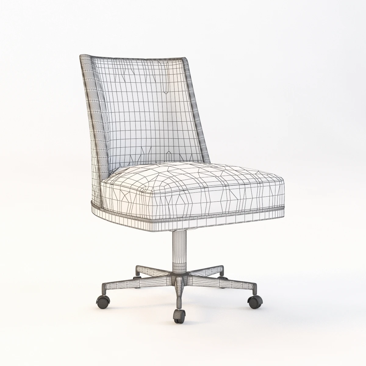 Armless Office Modern Chair 3D Model_09