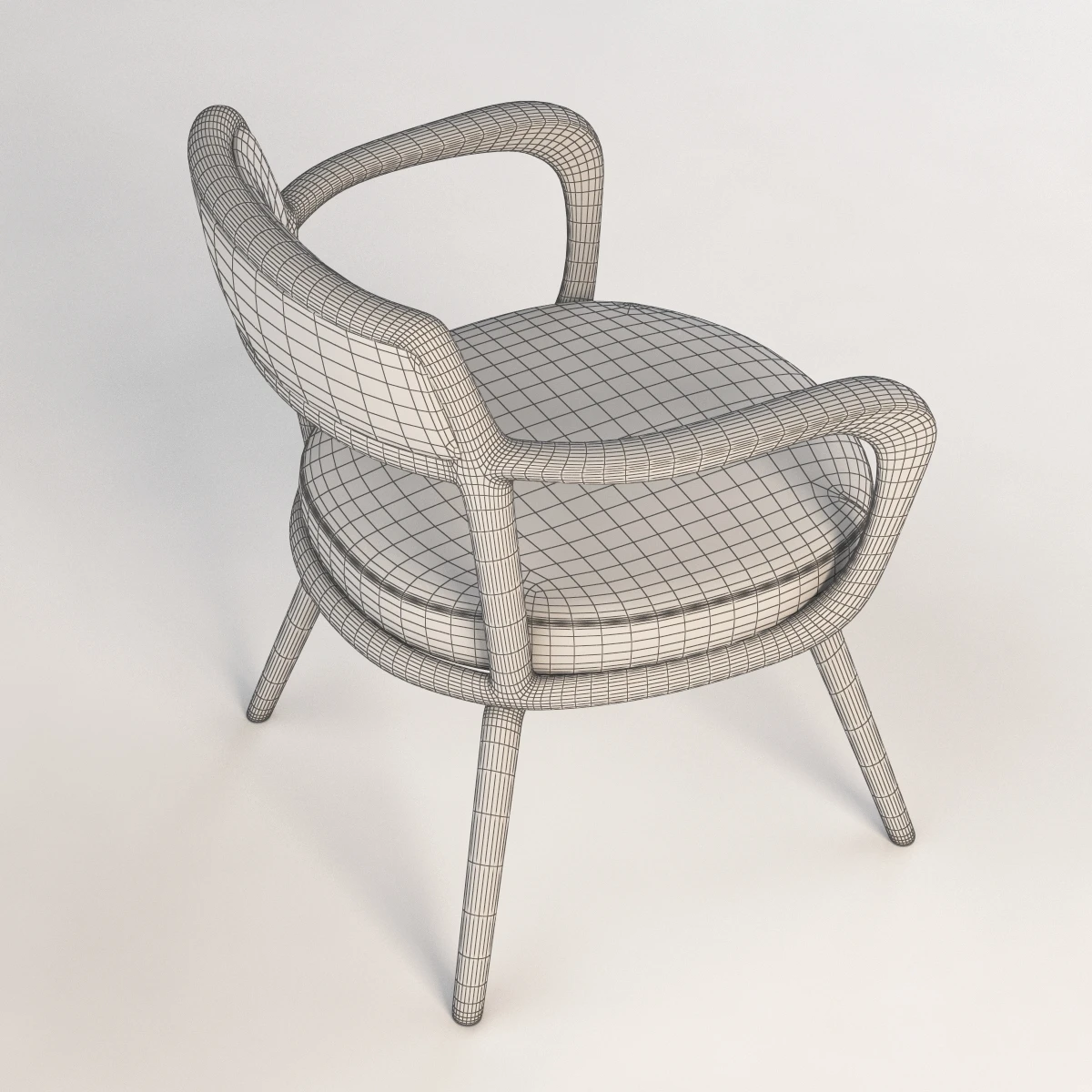 Baron Giorgetti Small Armchair By Roberto Lazzeroni 3D Model_013