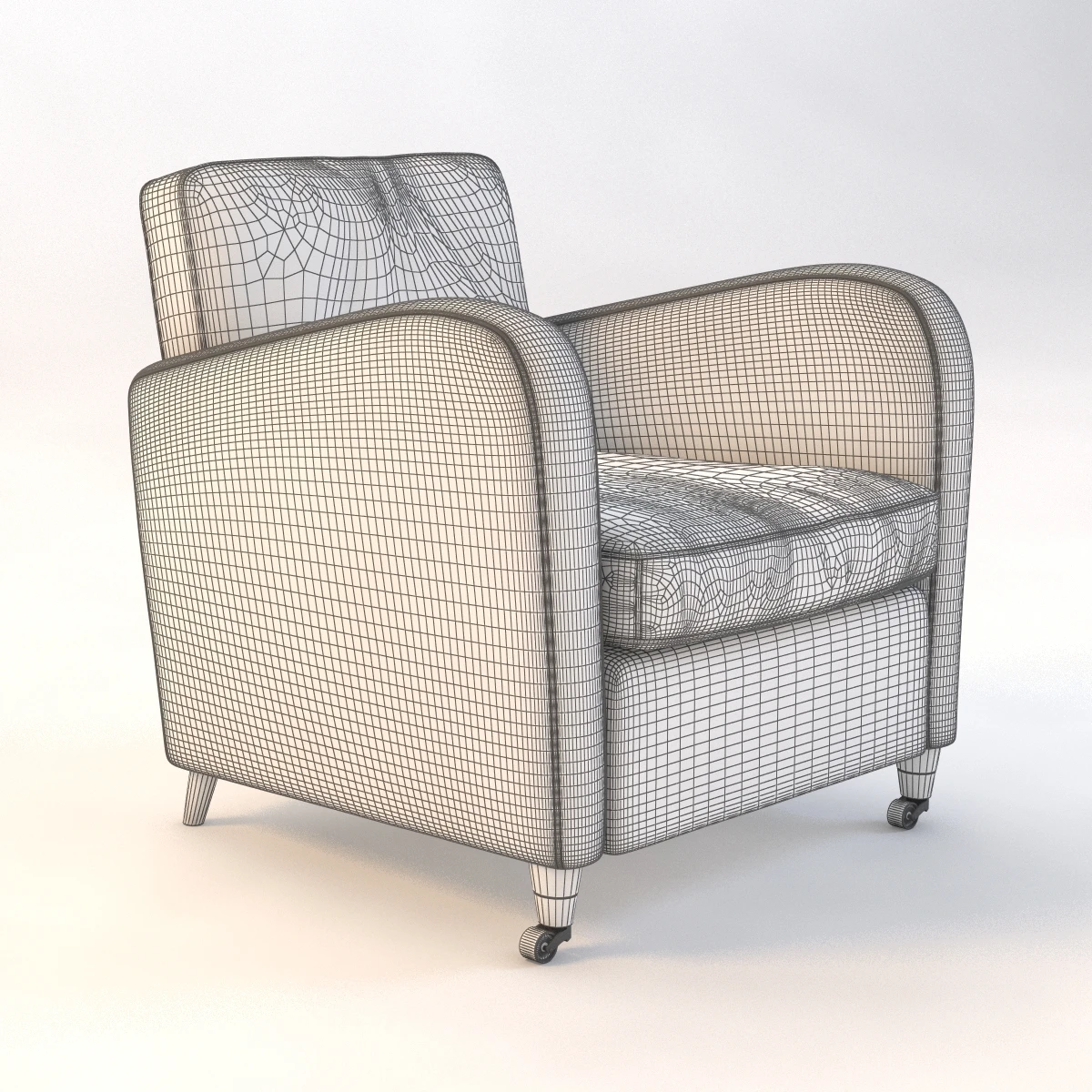 Baxter Charmine Leather Armchair 3D Model_09