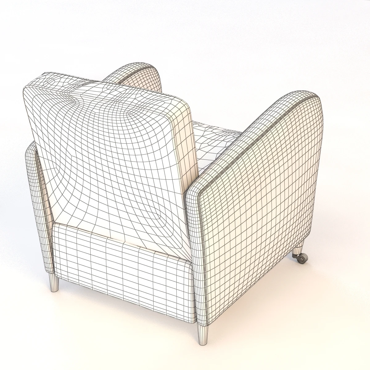 Baxter Charmine Leather Armchair 3D Model_011