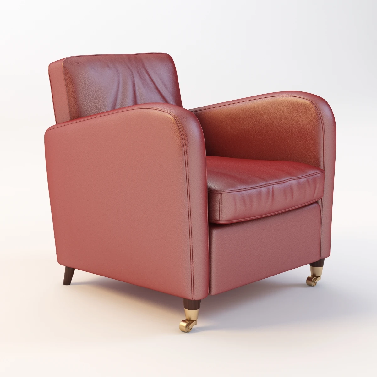Baxter Charmine Leather Armchair 3D Model_01
