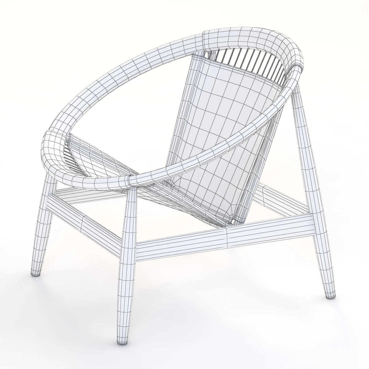 Danish Modern Ringstol Chair By Illum Wikkelso 3D Model_08
