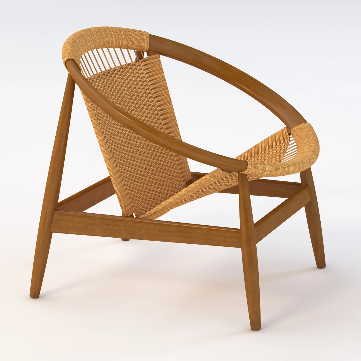 Danish Modern Ringstol Chair By Illum Wikkelso 3D Model_06