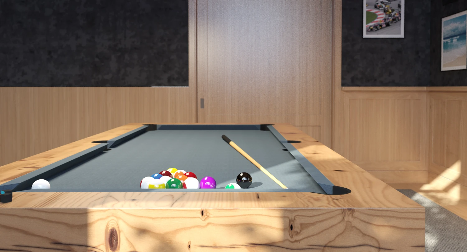 Billiard Room Scene 3D Model_06