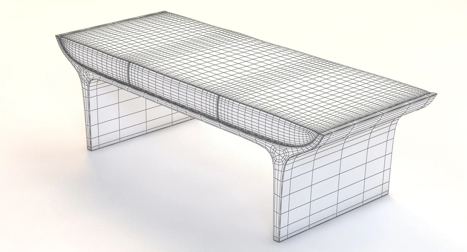Detail Laurel Bench Ottoman 3D Model_011