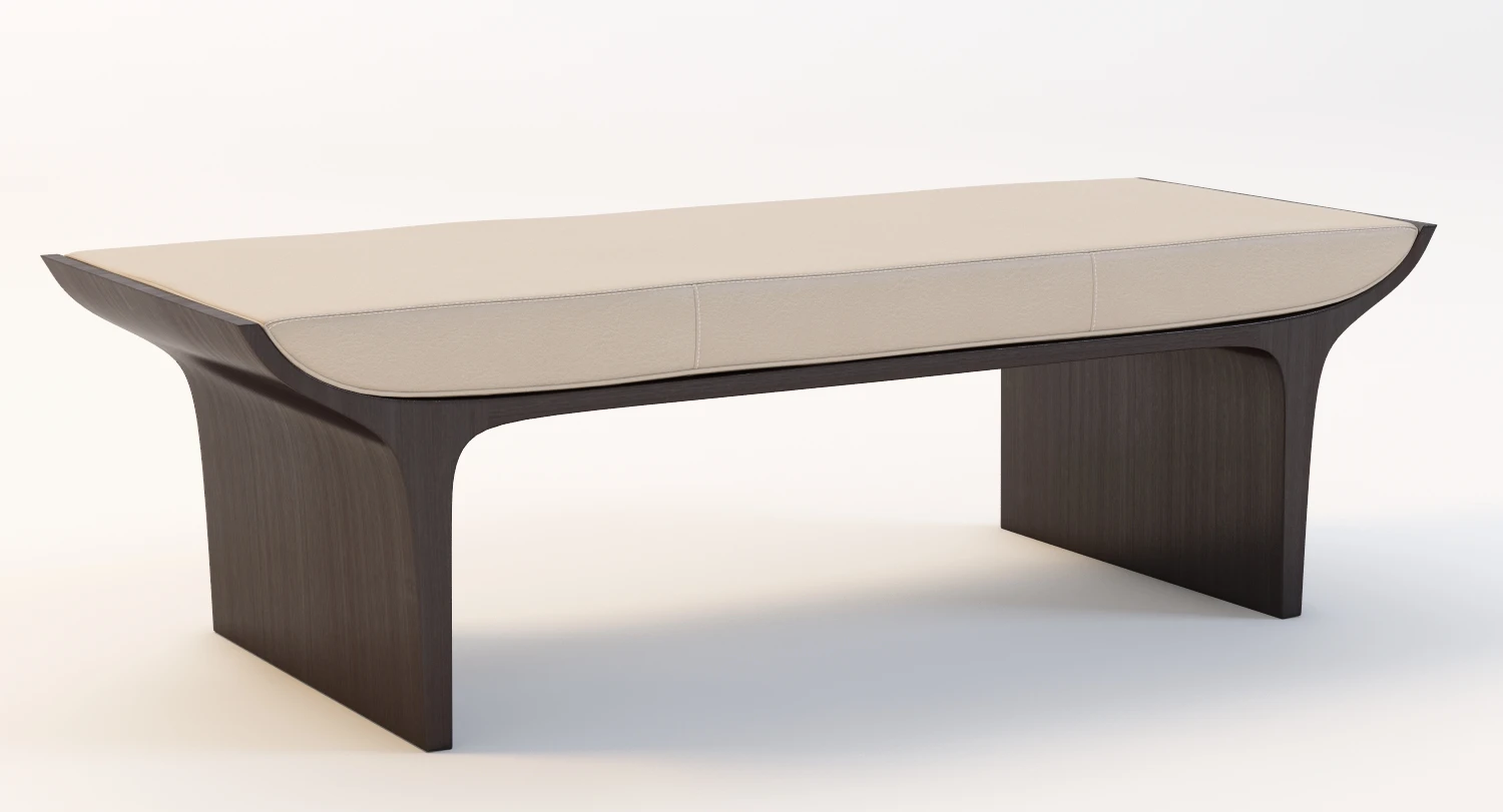 Detail Laurel Bench Ottoman 3D Model_04