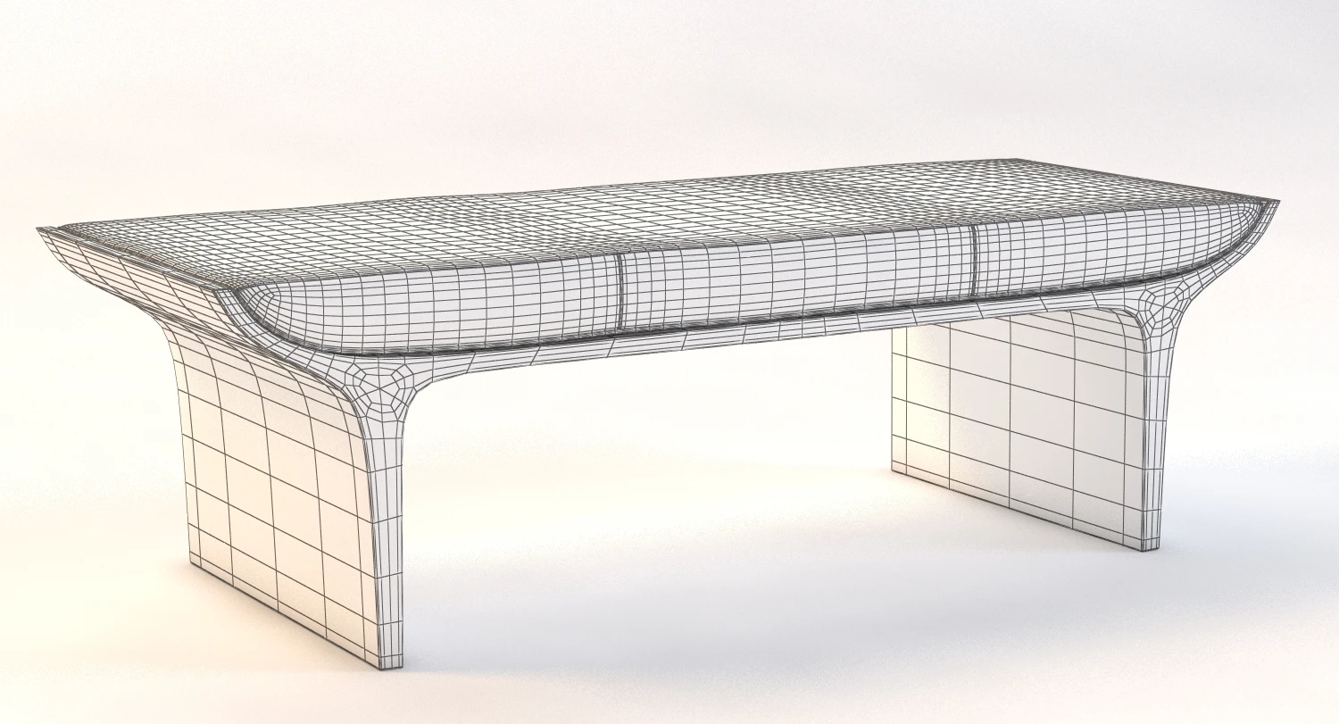 Detail Laurel Bench Ottoman 3D Model_05