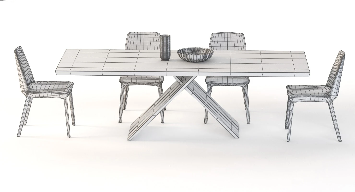 Bonaldo Ax Table And Chair 3D Model_011