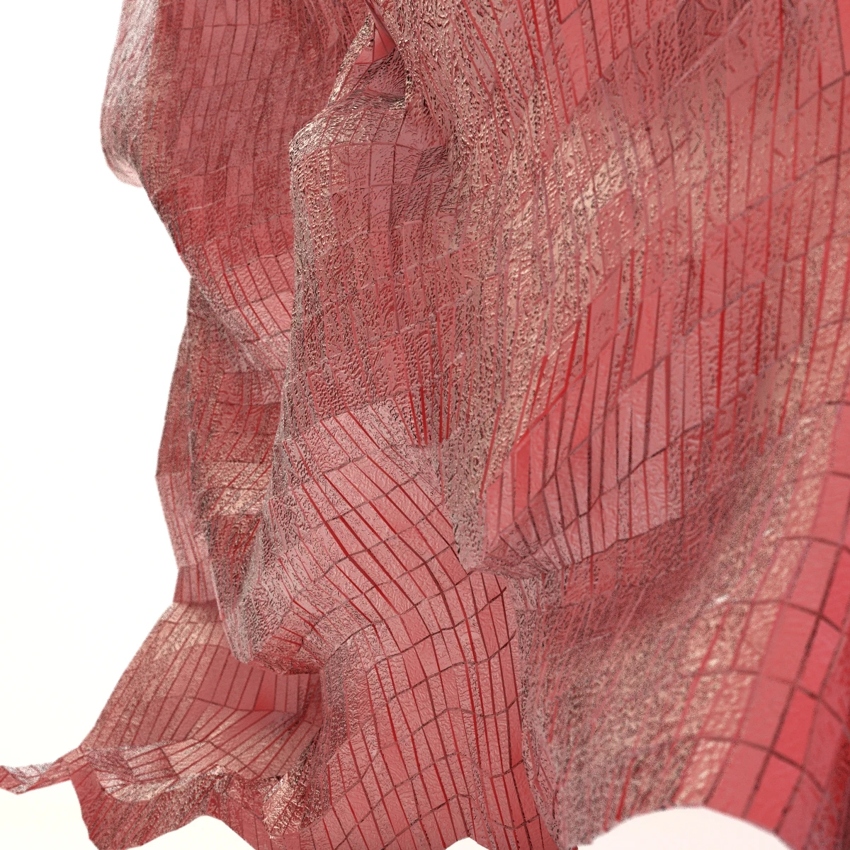 El Anatsui Red Block Curtain 3D Model_05