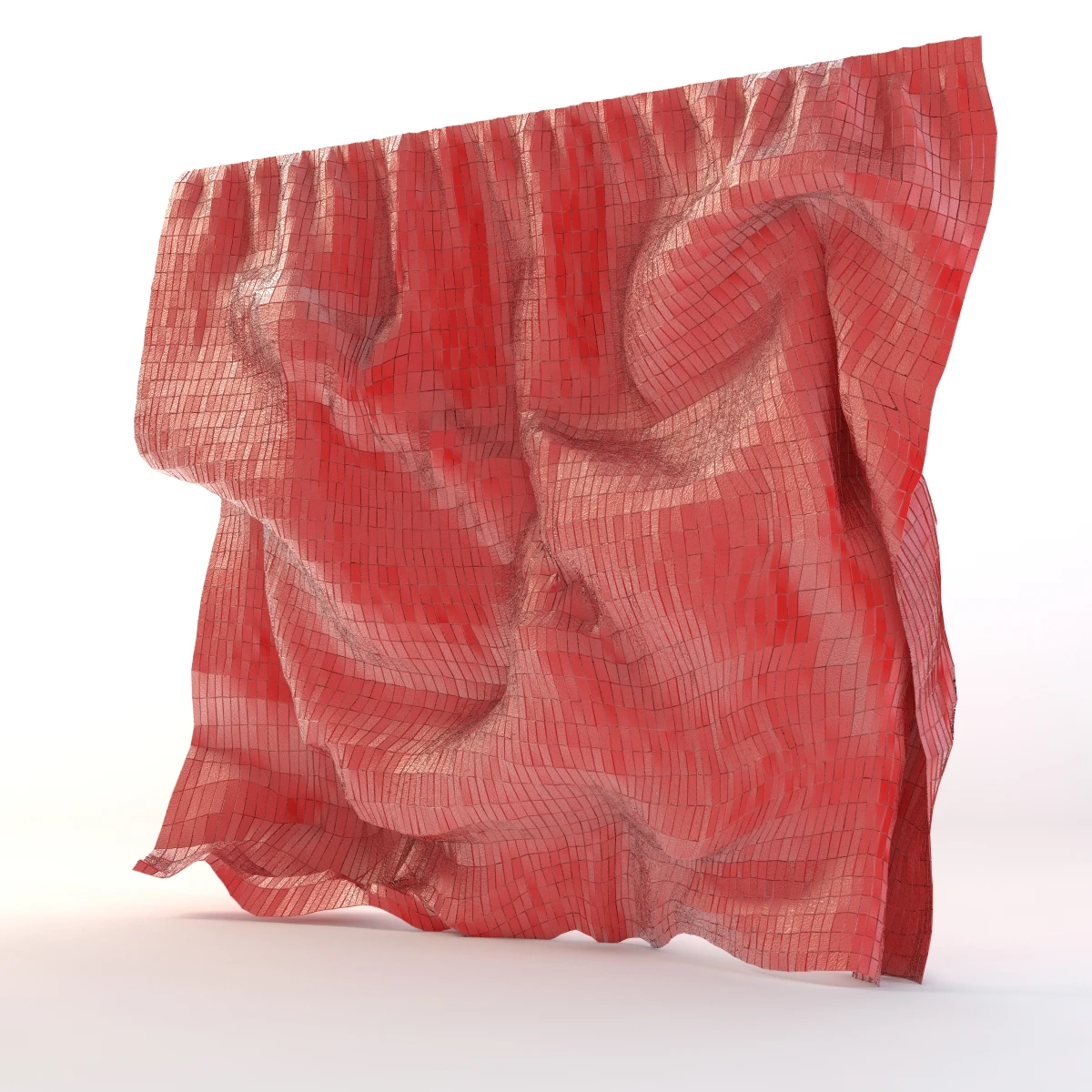 El Anatsui Red Block Curtain 3D Model_01