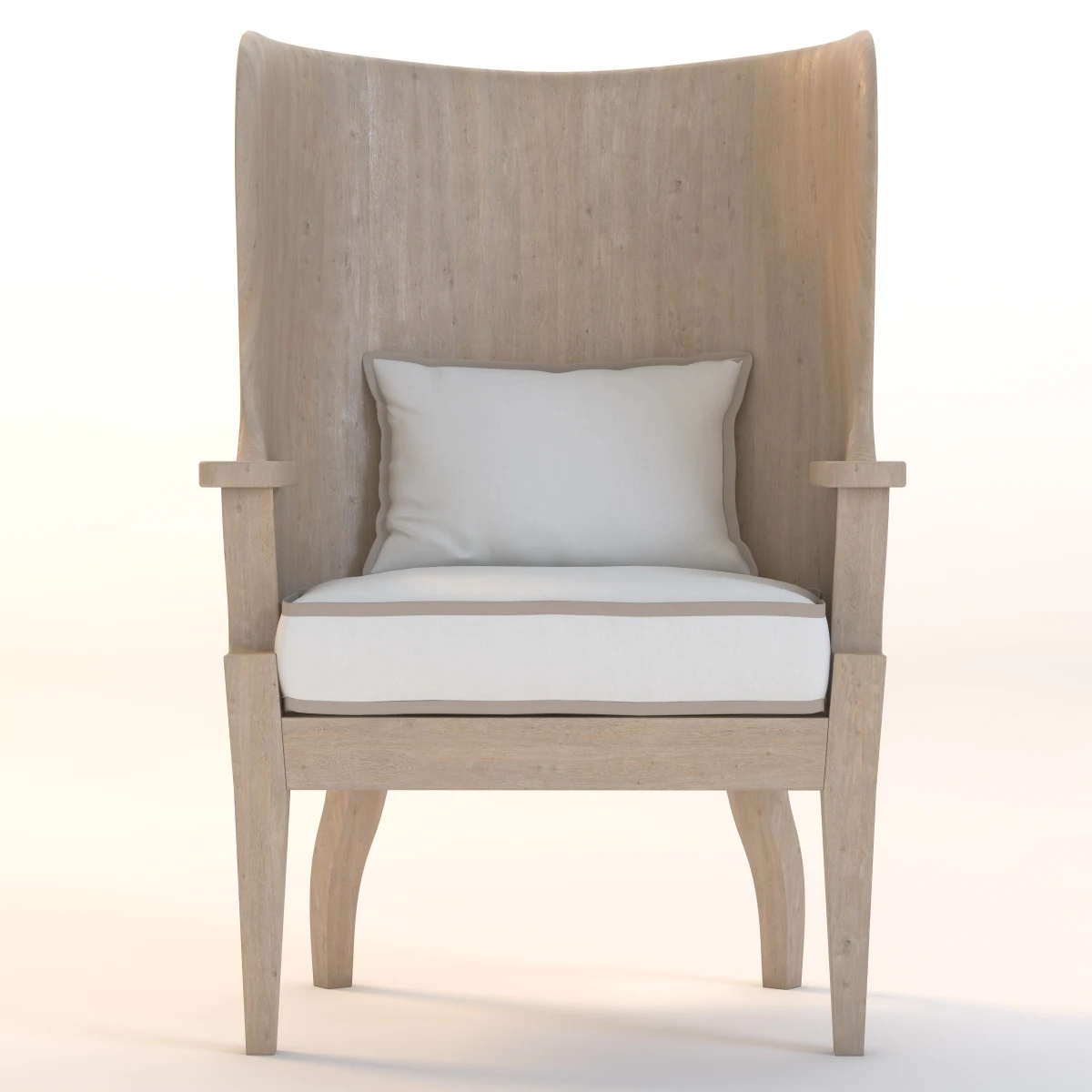 Formations Wooden Barrel Wing Chair 3D Model_08