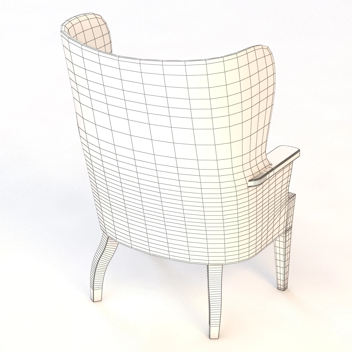 Formations Wooden Barrel Wing Chair 3D Model_012