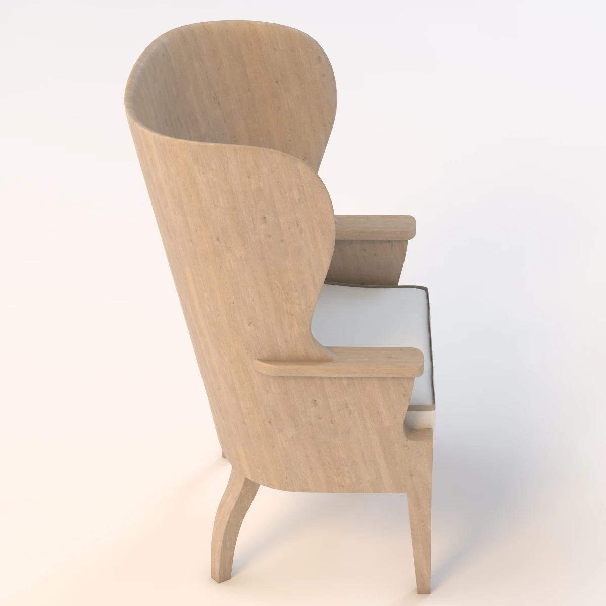 Formations Wooden Barrel Wing Chair 3D Model_03