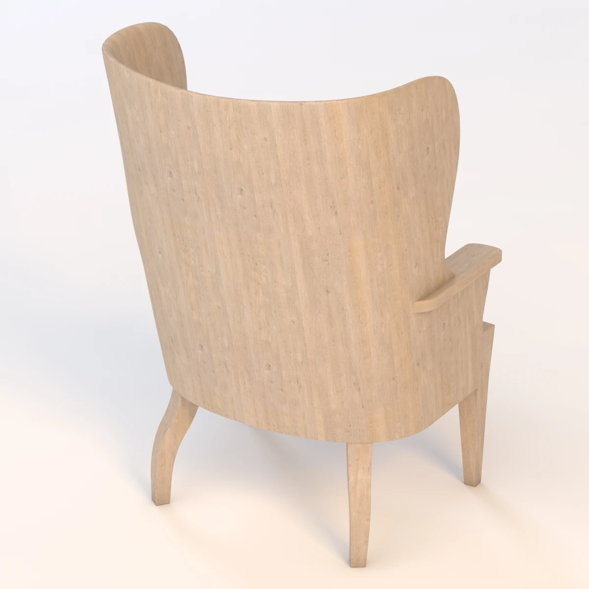 Formations Wooden Barrel Wing Chair 3D Model_04