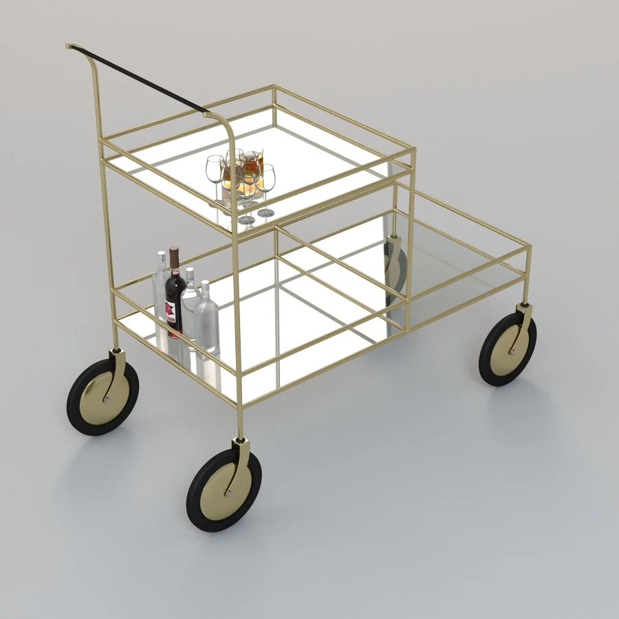Gable Bar Cart 3D Model_04