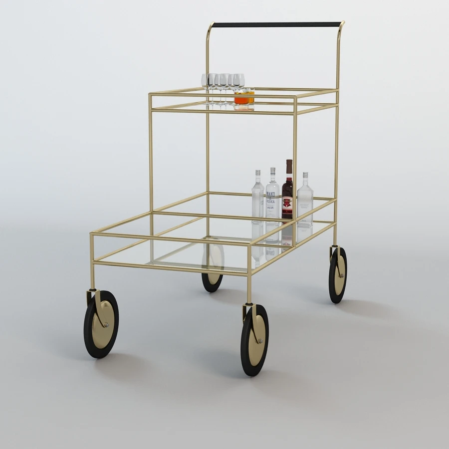 Gable Bar Cart 3D Model_05