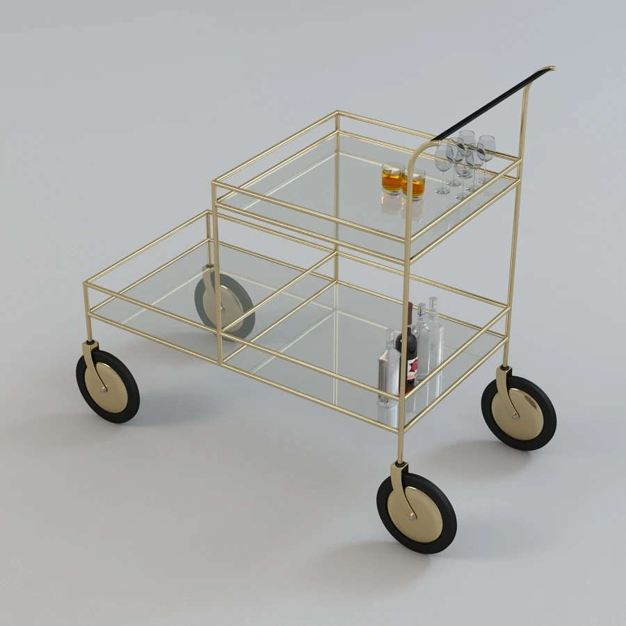 Gable Bar Cart 3D Model_03