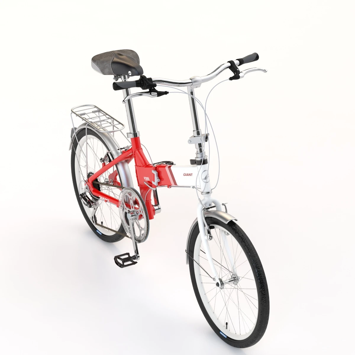 Giant Fd806 Lightweight Red-White Folding Bicycle 3D Model_05