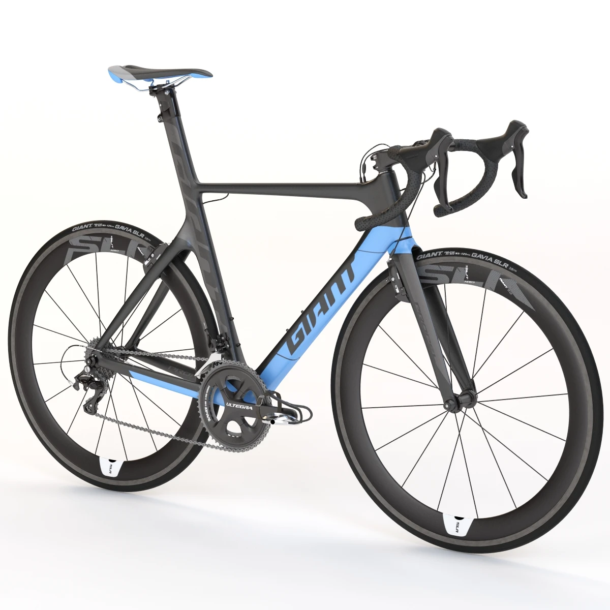 Giant Propel Advanced Sl-2 Black-Blue Lightweight Sprinter Bicycle 3D Model_01