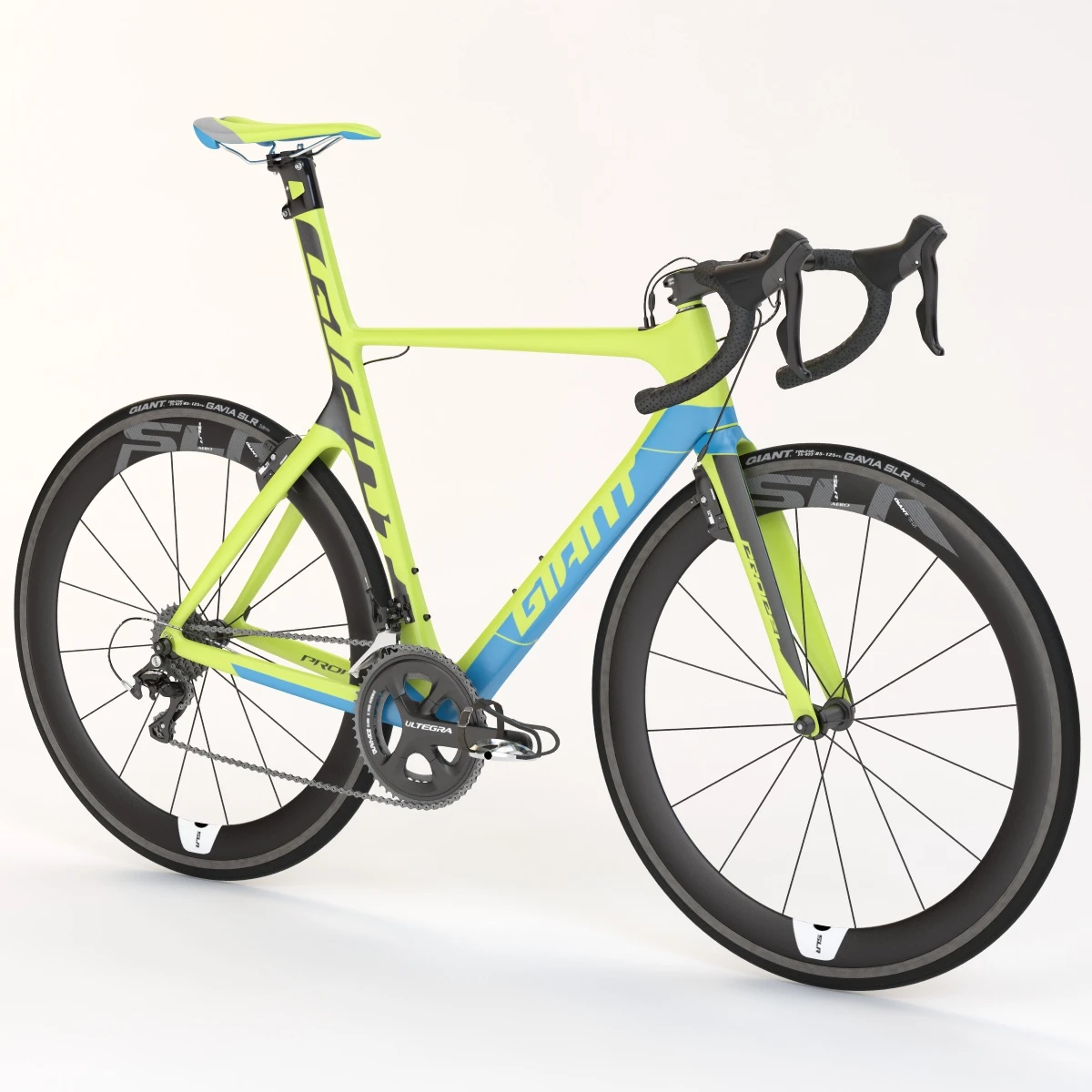 Giant Propel Advanced Sl-2 Green-Blue Lightweight Sprinter Bicycle 3D Model_01