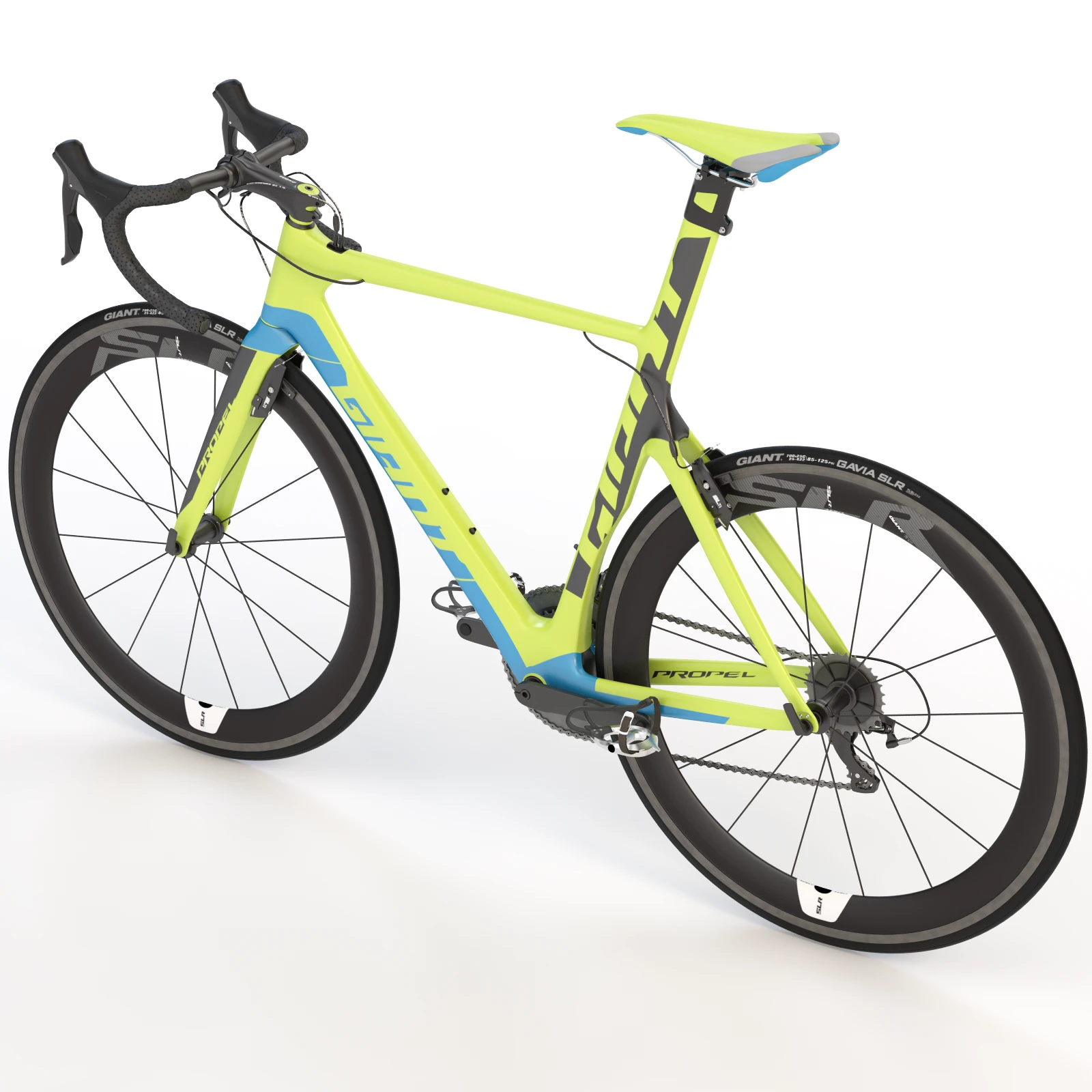 Giant Propel Advanced Sl-2 Green-Blue Lightweight Sprinter Bicycle 3D Model_03