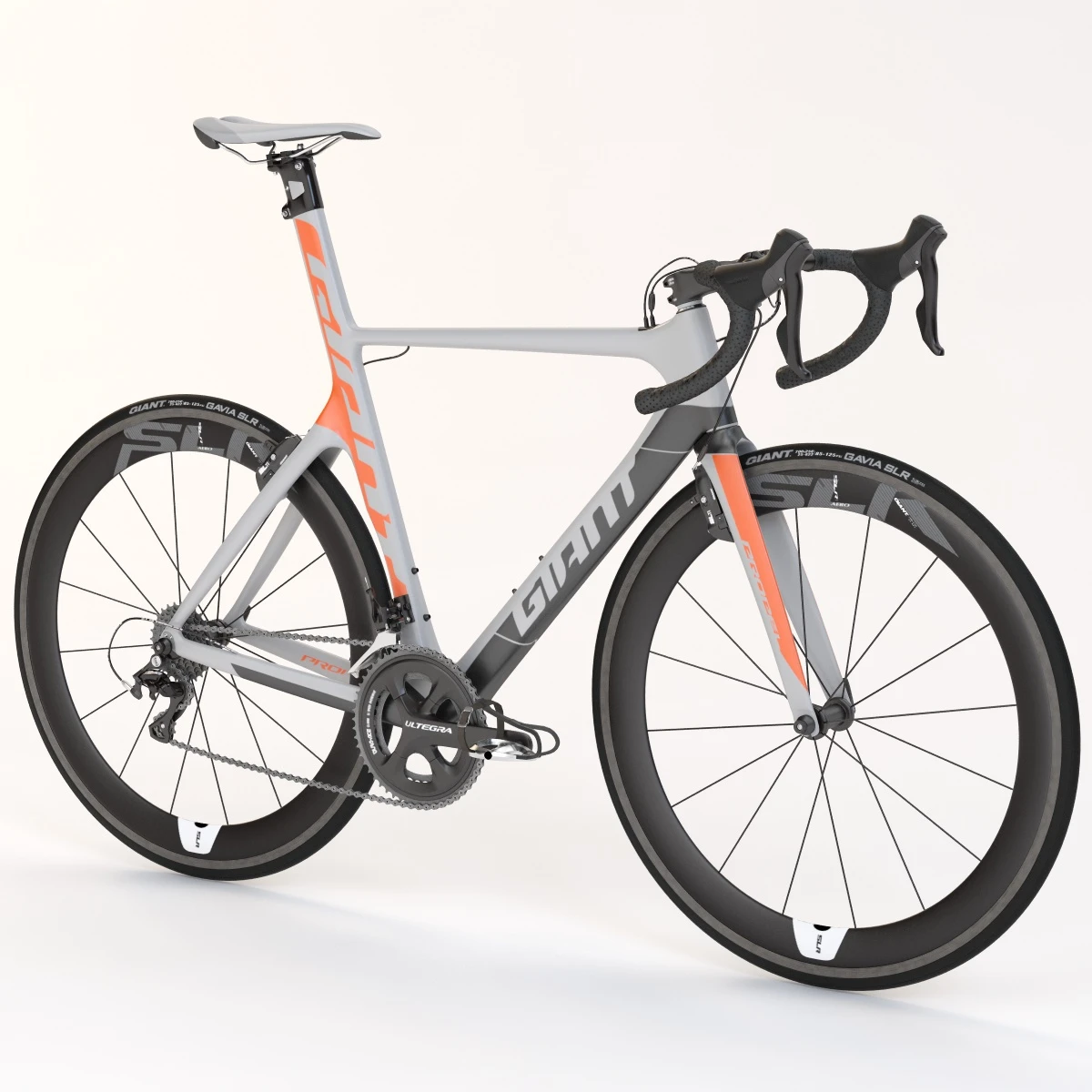 Giant Propel Advanced Sl-2 Orange Grey Black Lightweight Sprinter Bicycle 3D Model_01