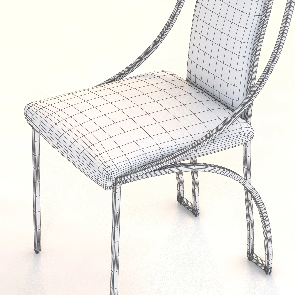 High Back Brass Chair 3D Model_013