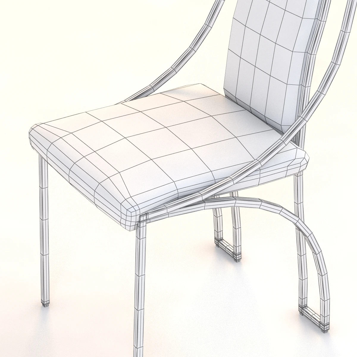 High Back Brass Chair 3D Model_014