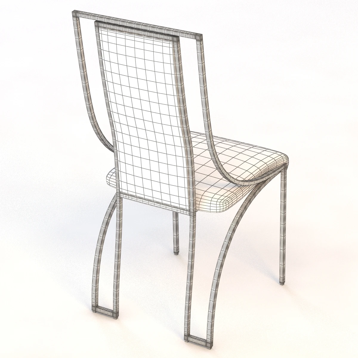 High Back Brass Chair 3D Model_011