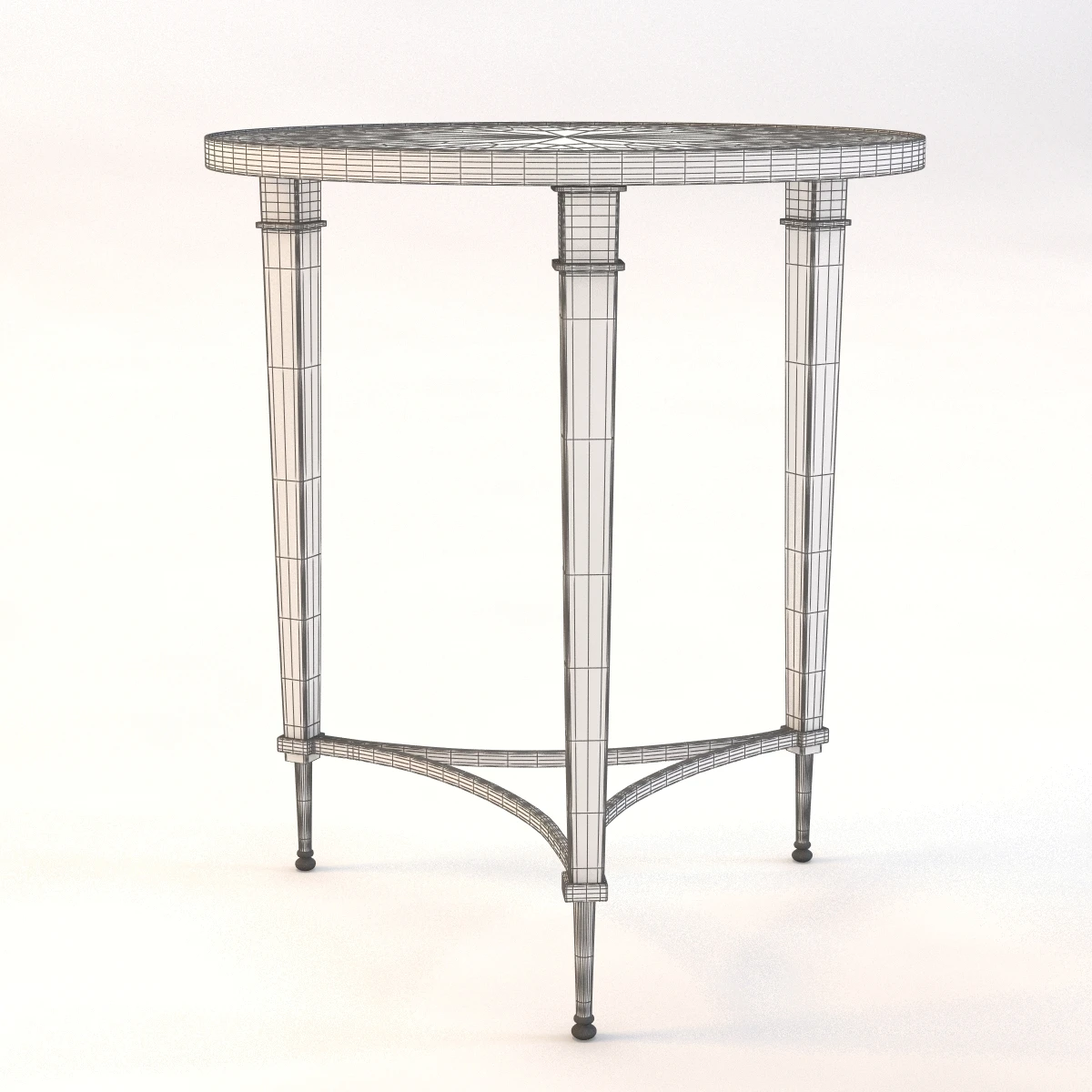 Global Views French Nickel End Table 3D Model_08