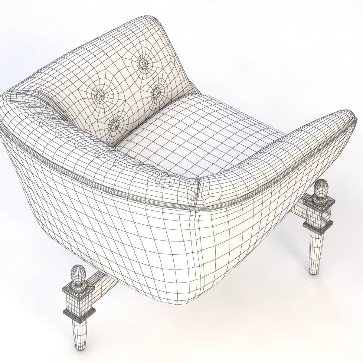 Globalviews White Scoop Mimi Chair 3D Model_010