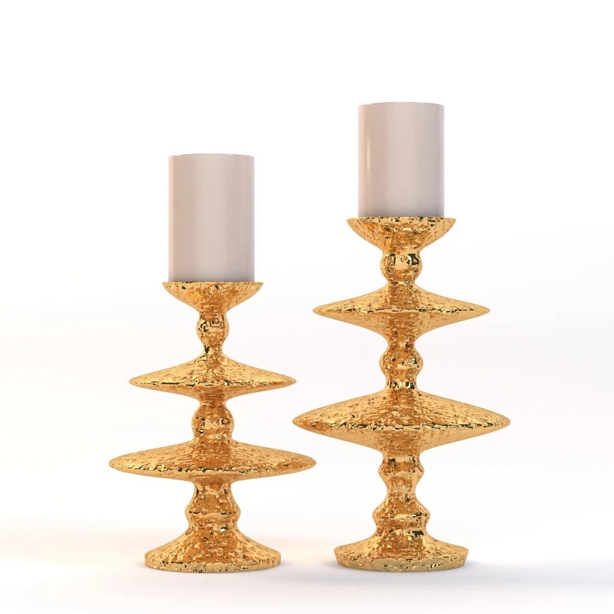 Gold Zulu Candleholder 3D Model_05