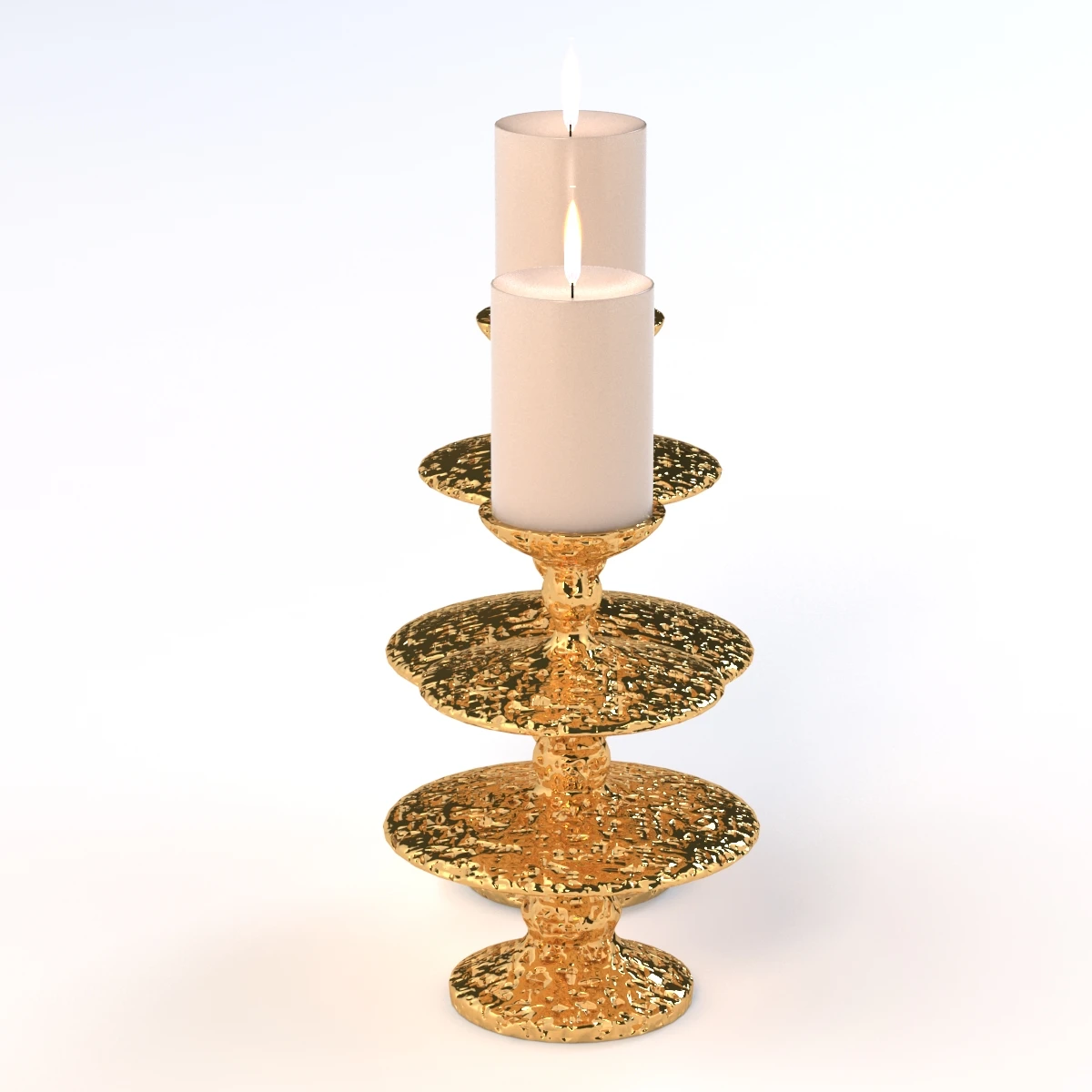 Gold Zulu Candleholder 3D Model_04