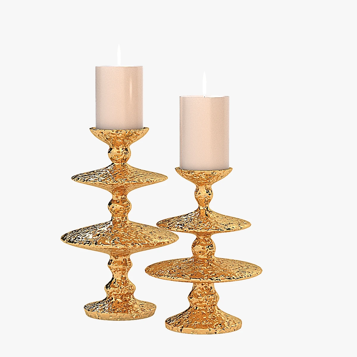 Gold Zulu Candleholder 3D Model_03