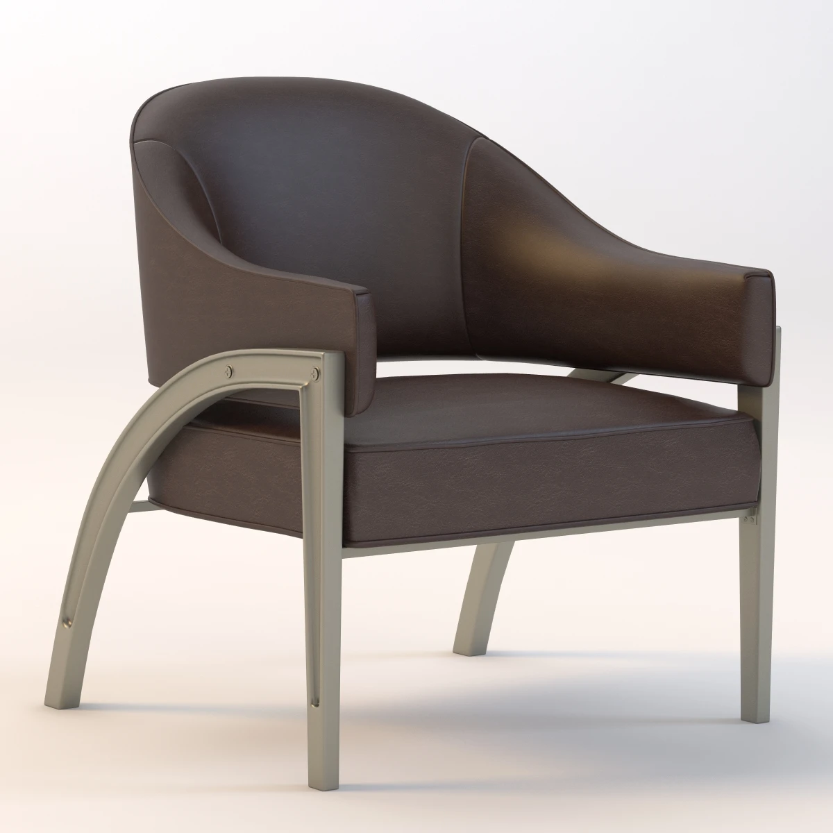 Kagney Leather Occasional Chair 3D Model_01