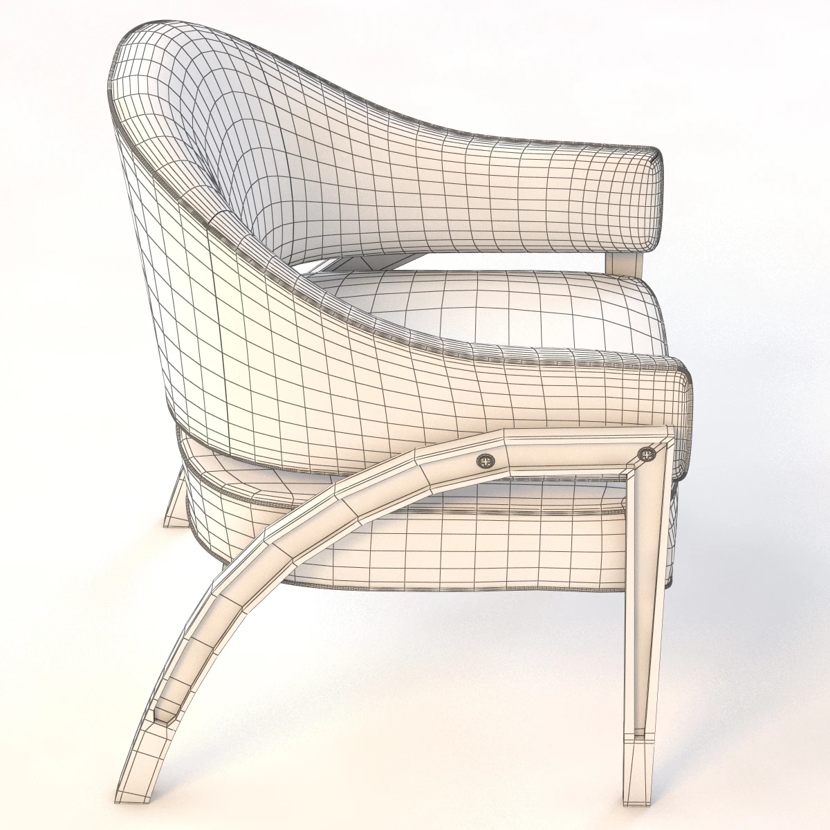 Kagney Leather Occasional Chair 3D Model_011