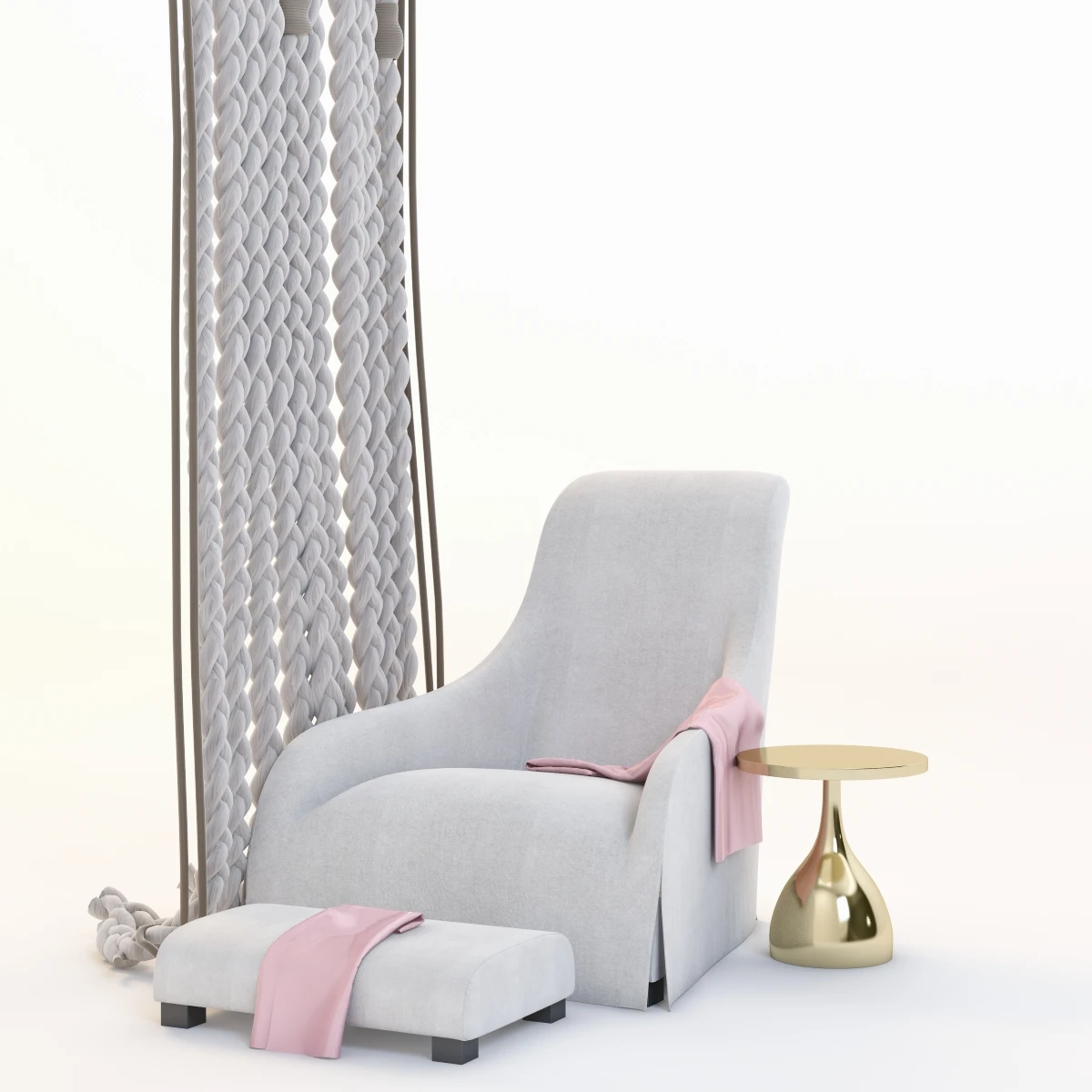 Kalos Chair And Rope Curtain 3D Model_04