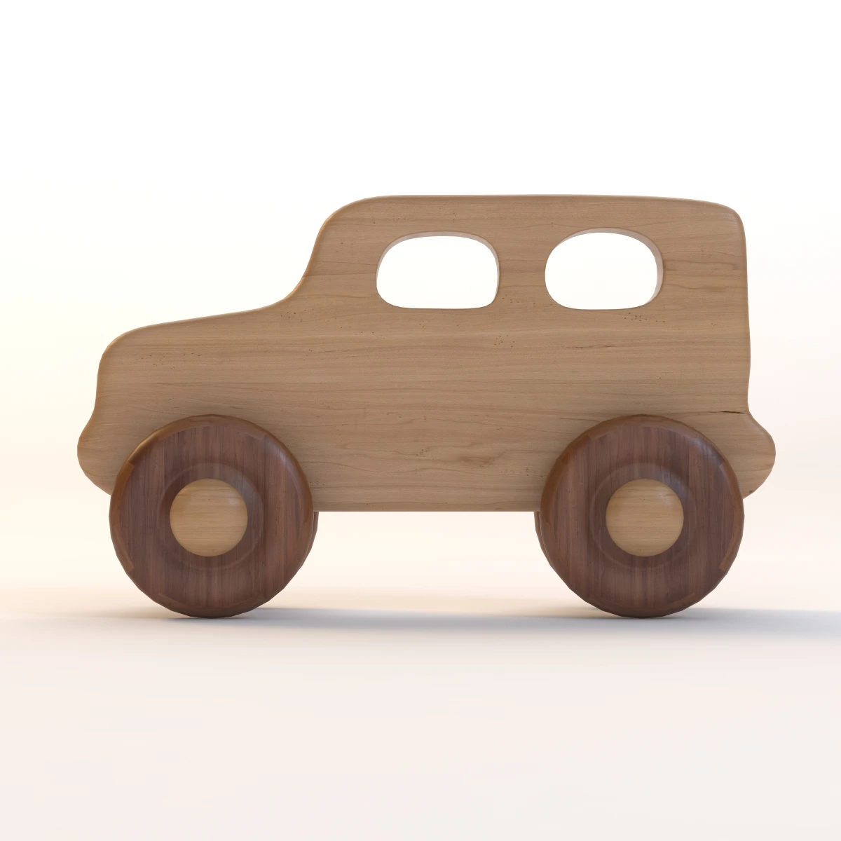 Kid Wooden Toy Car 3D Model_06