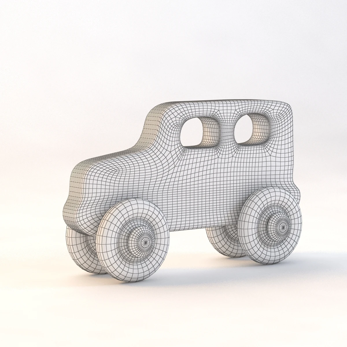 Kid Wooden Toy Car 3D Model_07