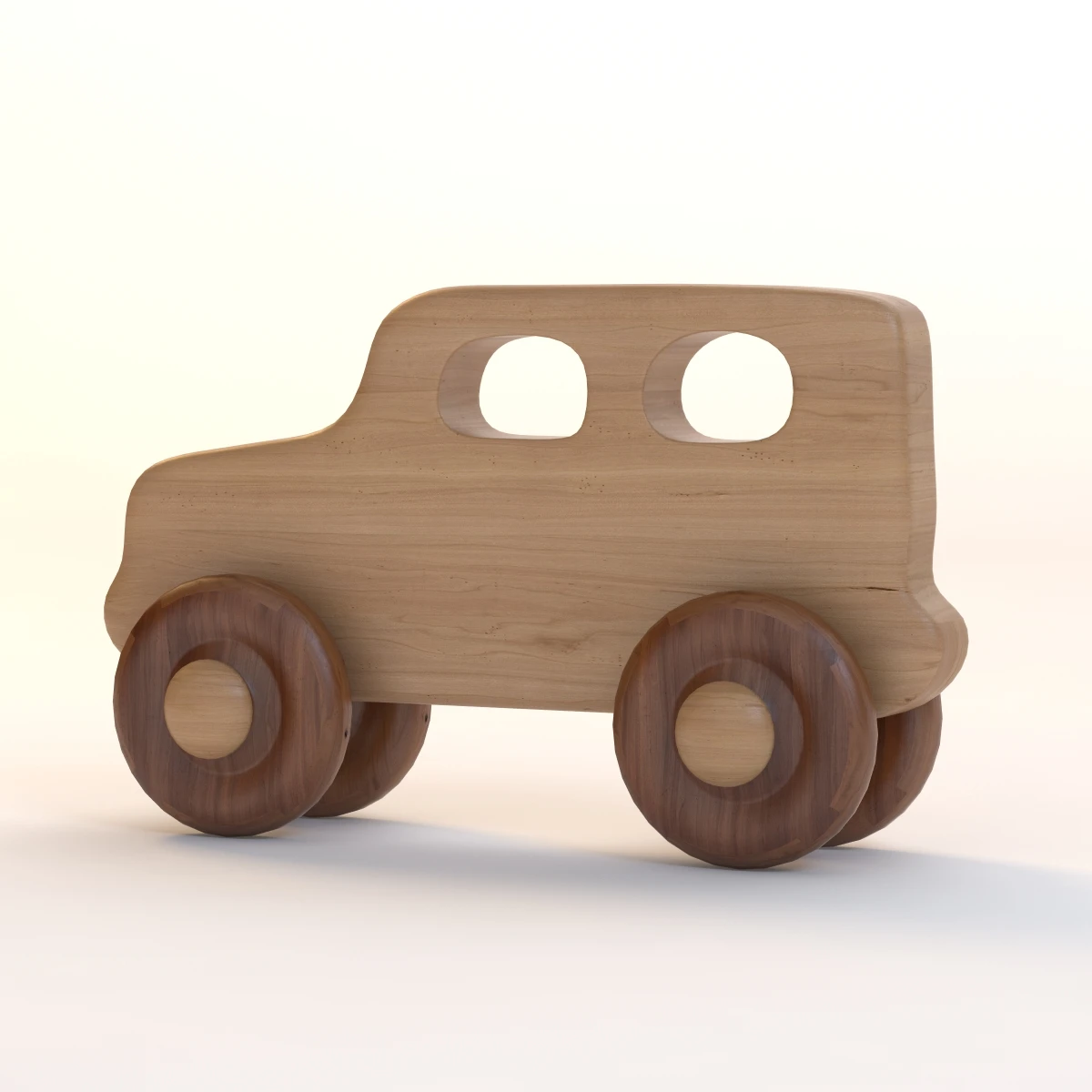 Kid Wooden Toy Car 3D Model_04