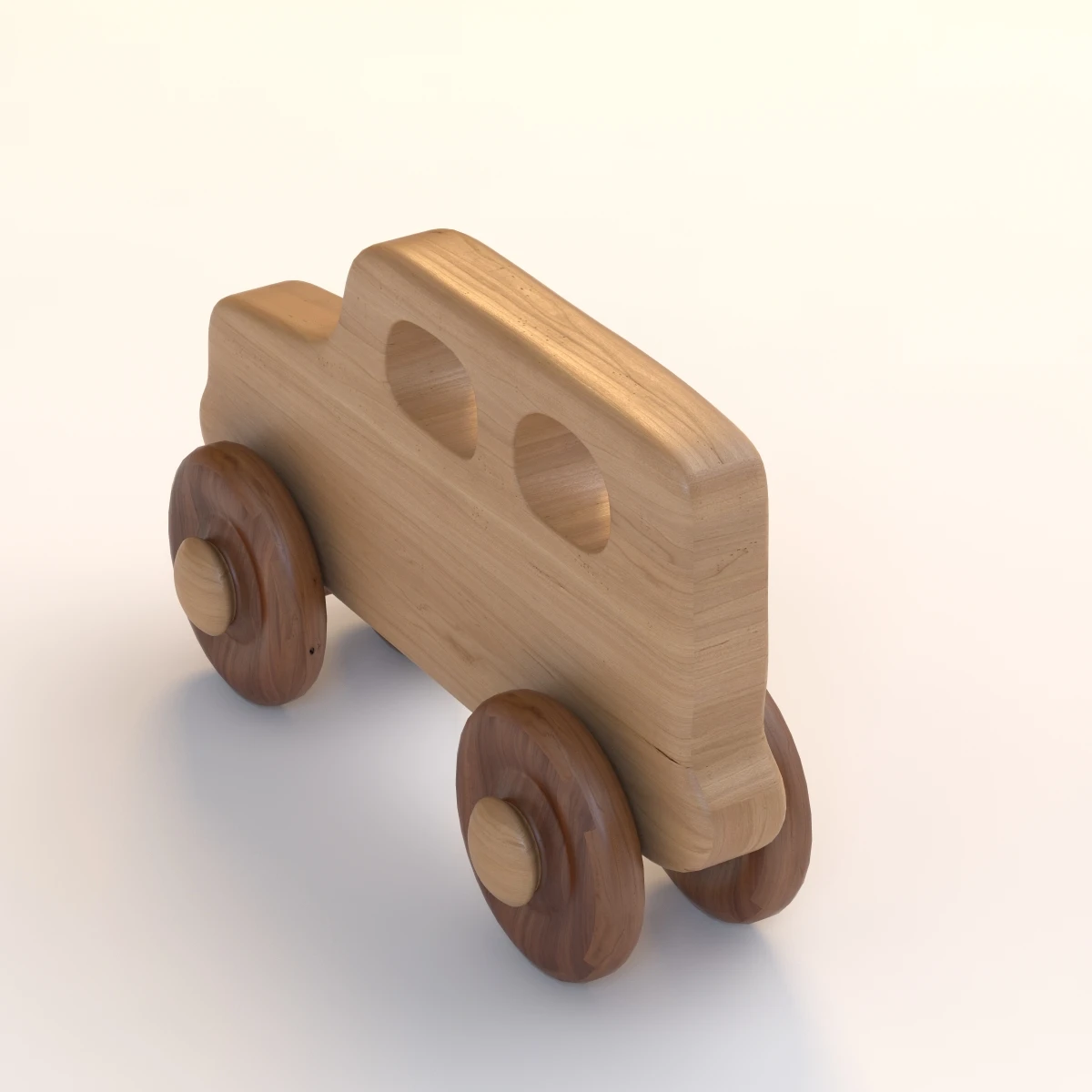 Kid Wooden Toy Car 3D Model_05