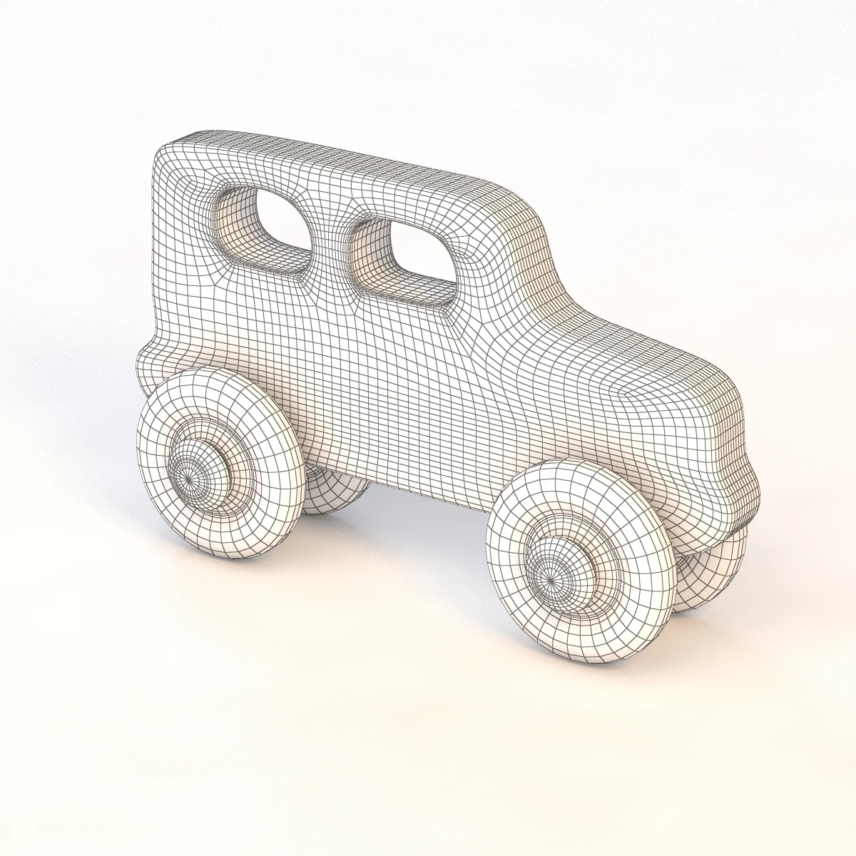Kid Wooden Toy Car 3D Model_011