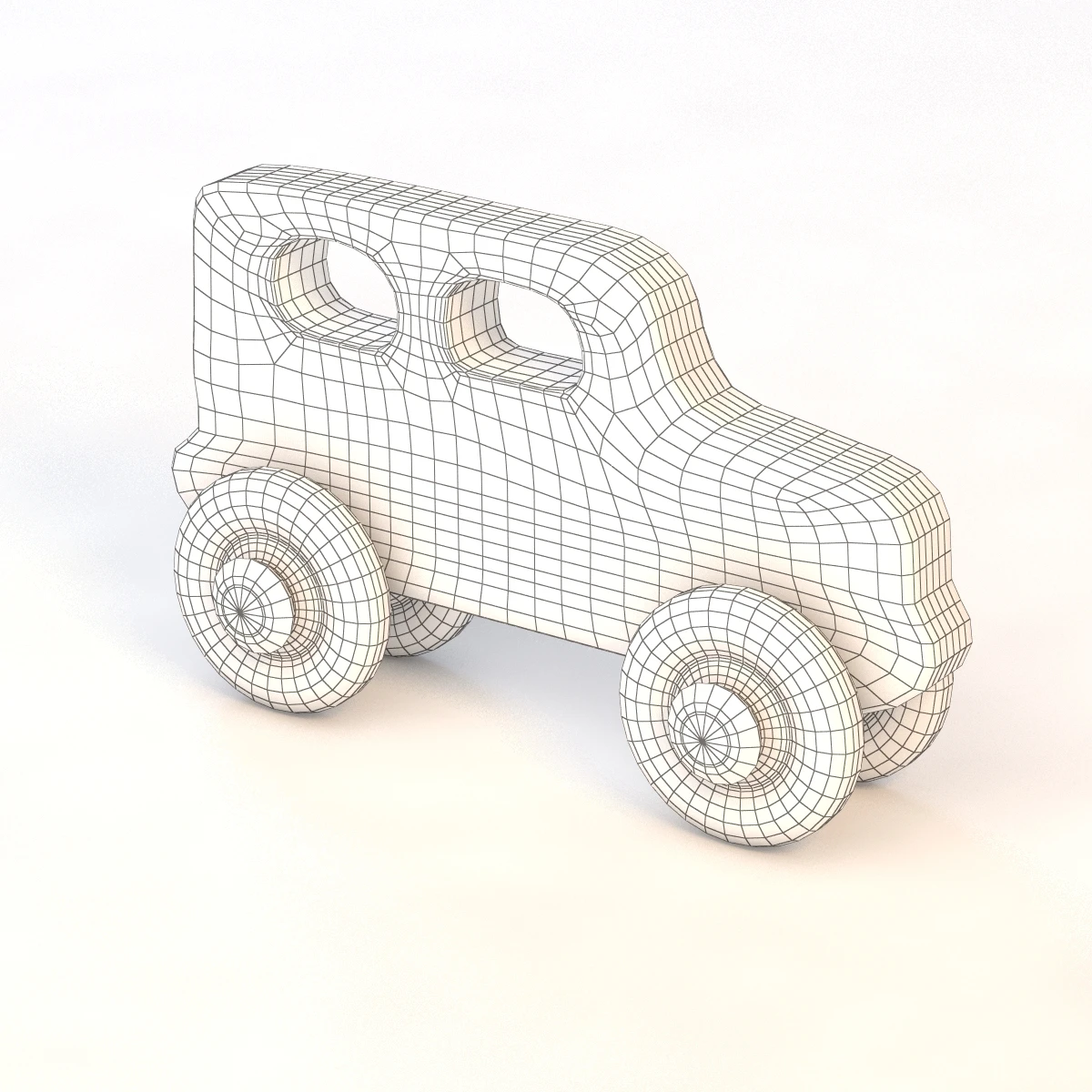 Kid Wooden Toy Car 3D Model_012