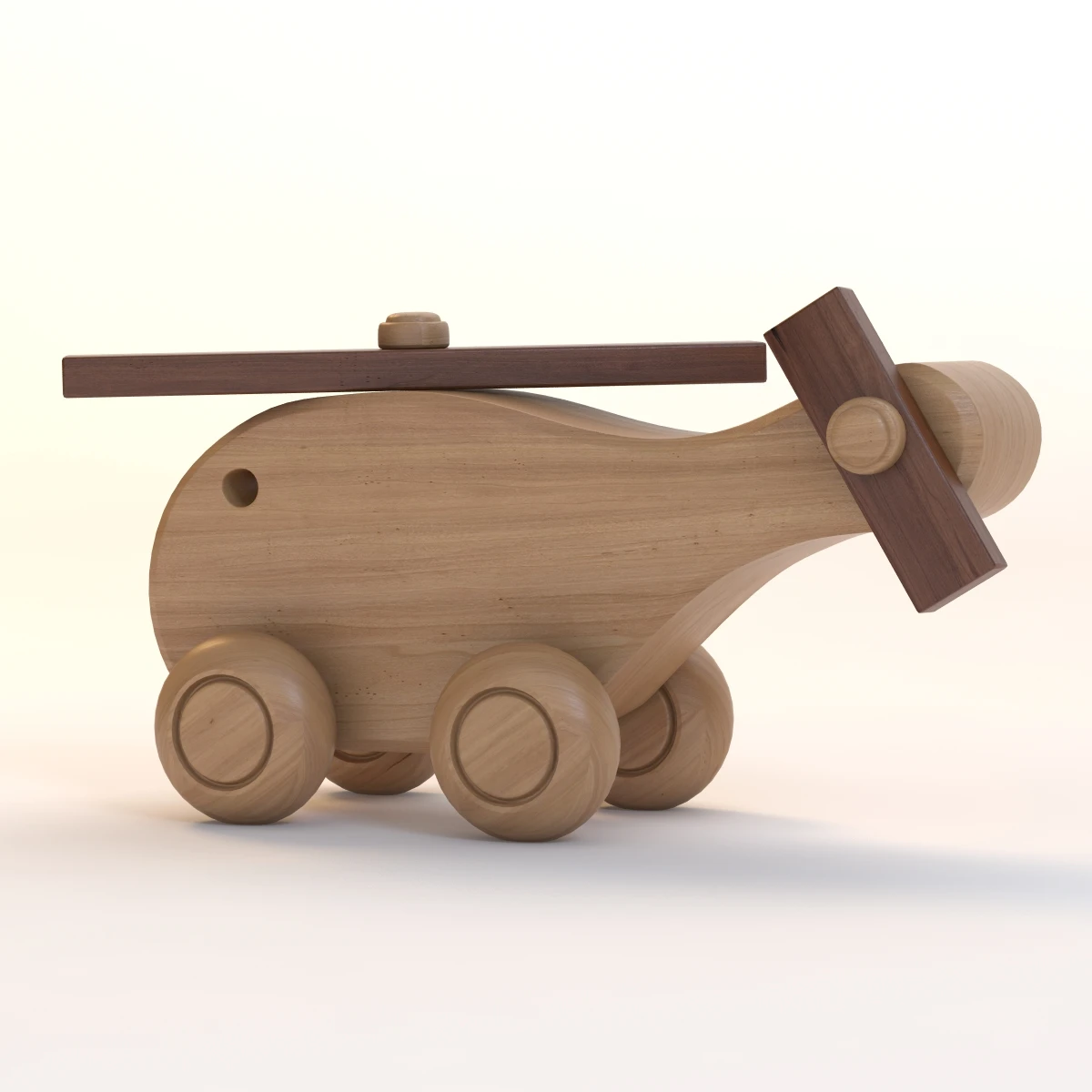Kids Wooden Copter Toy 3D Model_05