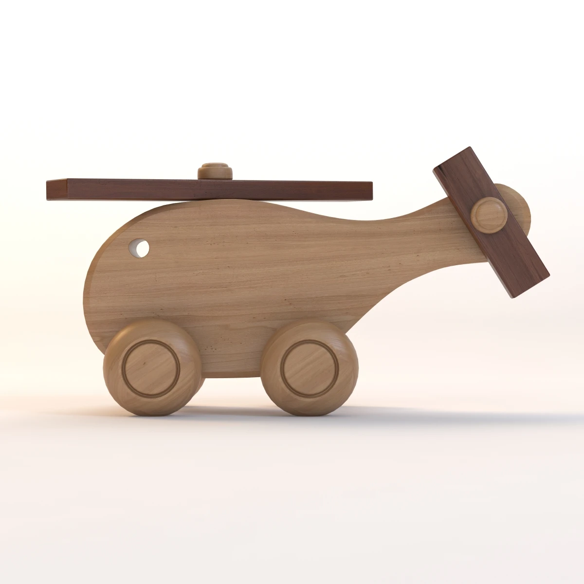 Kids Wooden Copter Toy 3D Model_07