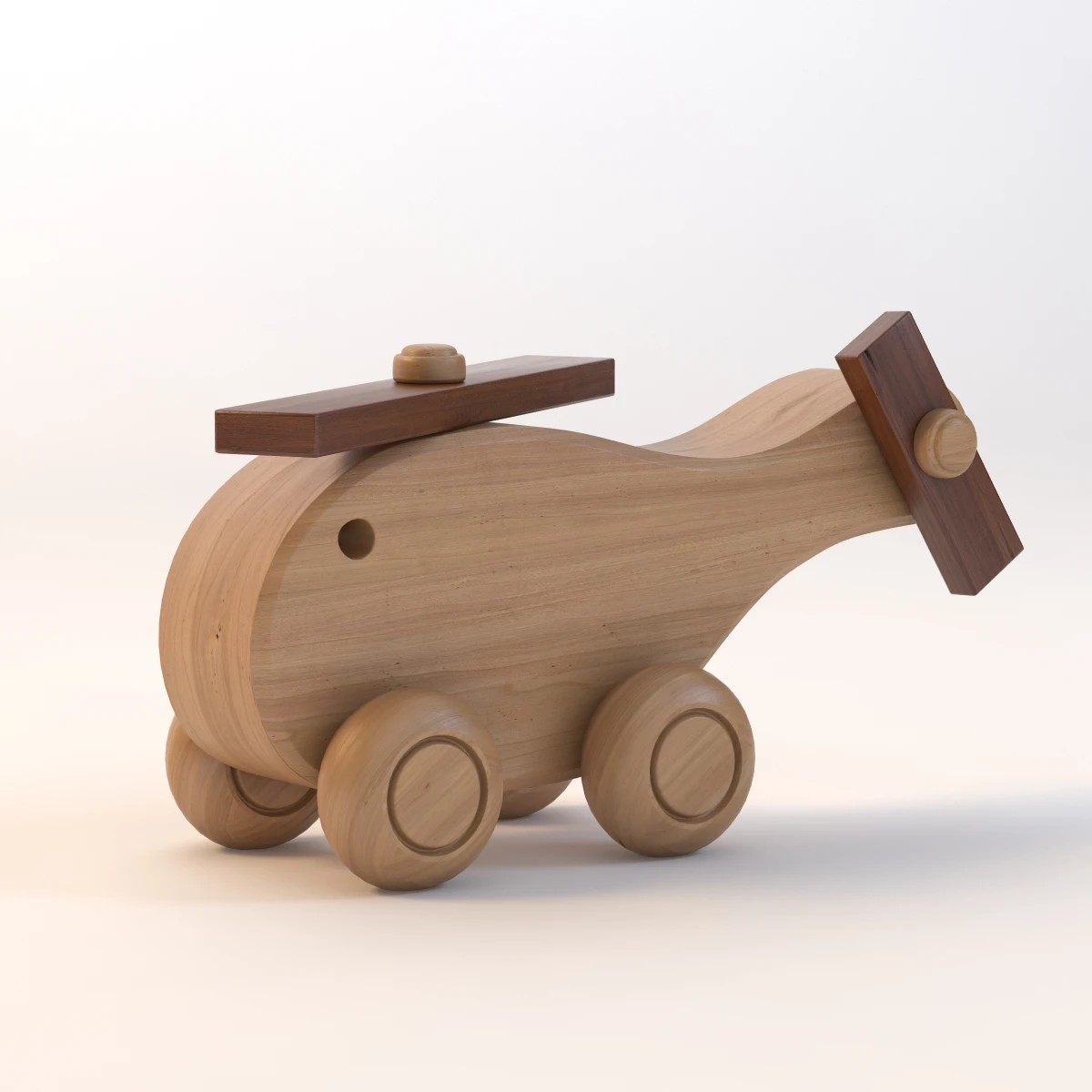 Kids Wooden Copter Toy 3D Model_01
